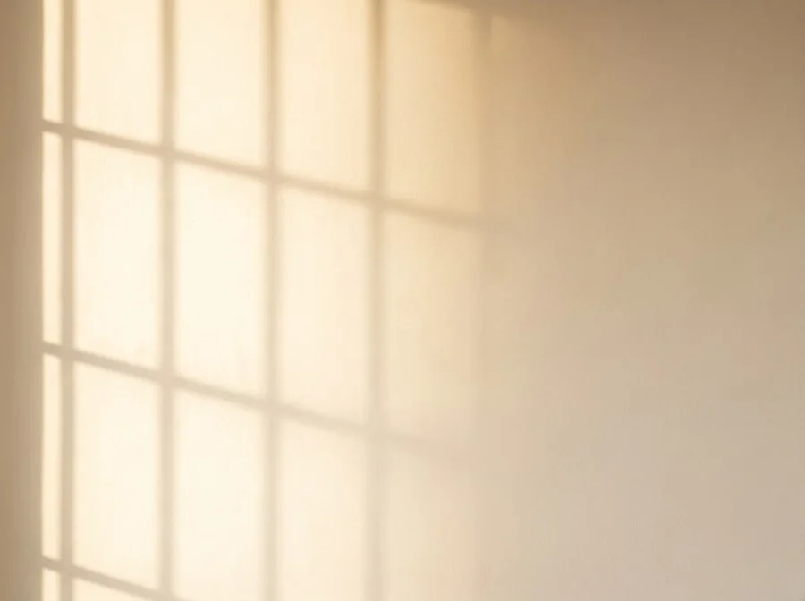 Window light moving across a cream plaster wall