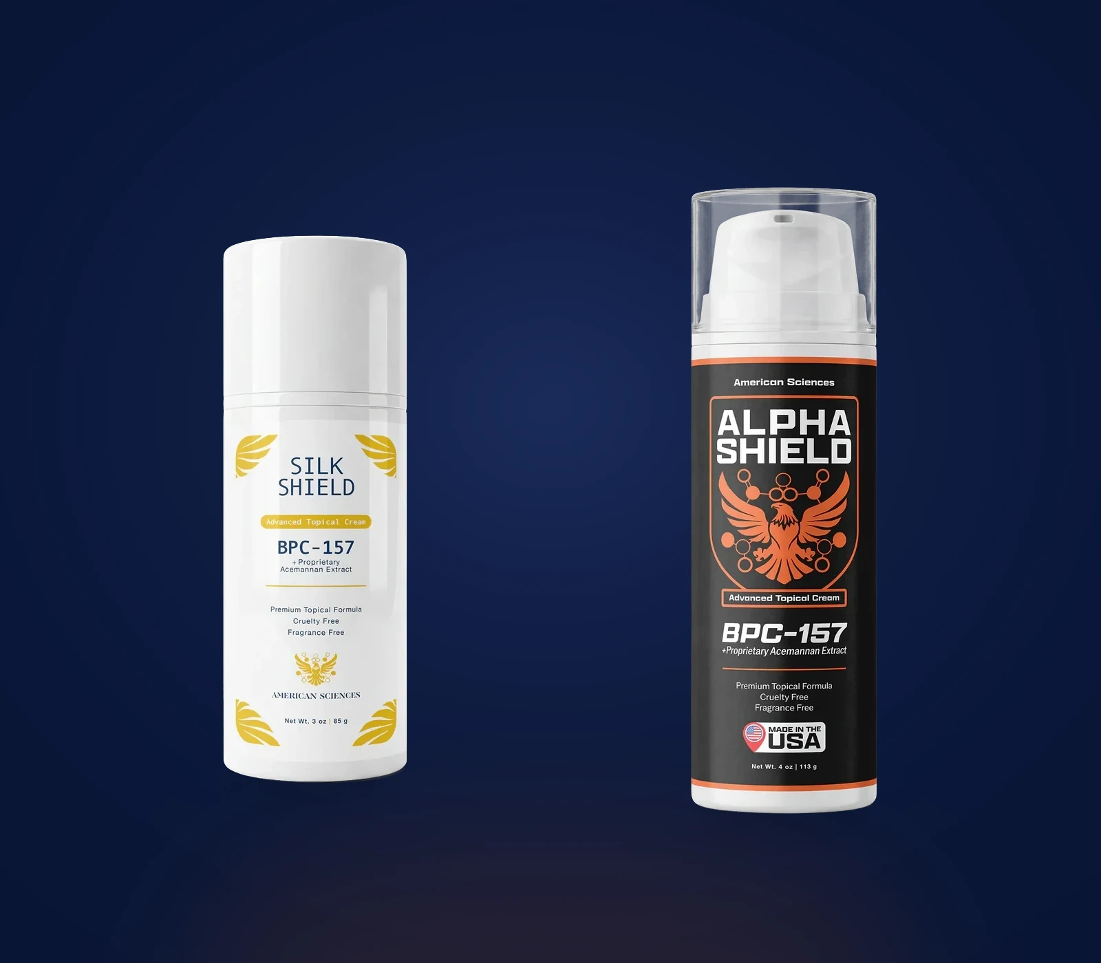 Cream Bundle — Silk Shield™ and Alpha Shield™ (product render)
